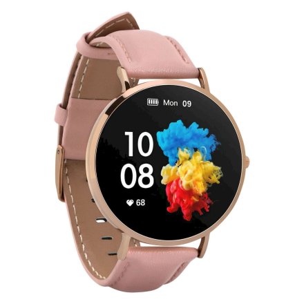 Smartwatch Garett Verona złoto-różowy skórzany 5904238484524