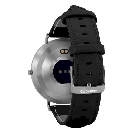 Smartwatch Garett Verona srebrno-czarny skórzany