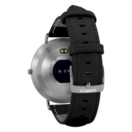 Smartwatch Garett Verona srebrno-czarny skórzany 5904238484517