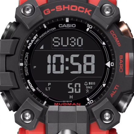 Czarno-czerwony zegarek Casio G-Shock Master Of G MUDMAN GW-9500-1A4ER