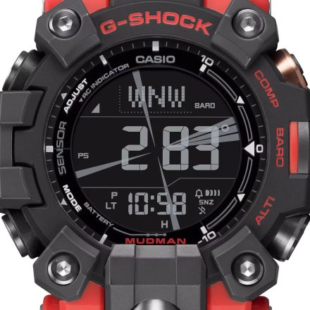 Czarno-czerwony zegarek Casio G-Shock Master Of G MUDMAN GW-9500-1A4ER