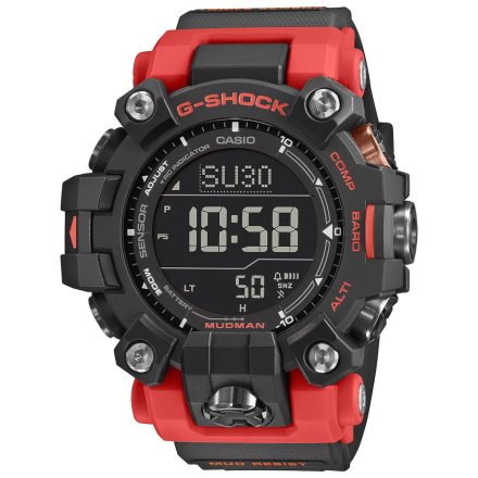 Czarno-czerwony zegarek Casio G-Shock Master Of G MUDMAN GW-9500-1A4ER