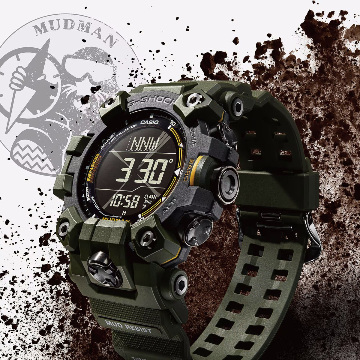 Czarno-czerwony zegarek Casio G-Shock Master Of G MUDMAN GW