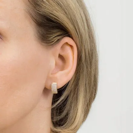 Złote kolczyki prostokąty z cyrkoniami • Złoto 333 3.15 g