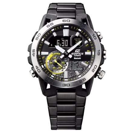 Czarno-srebrny zegarek Męski Casio Edifice Sospensione z Bluetooth ECB-40DC-1AEF