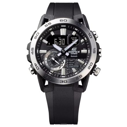 Czarno-srebrny zegarek Męski Casio Edifice Sospensione z Bluetooth ECB-40P-1AE