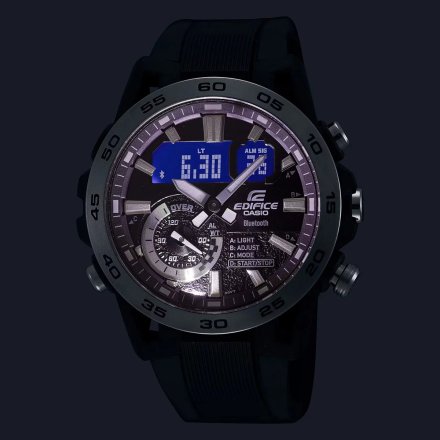 Czarno-srebrny zegarek Męski Casio Edifice Sospensione z Bluetooth ECB-40P-1AE