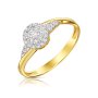 Złoty pierścionek kwiat z błyszczącymi kryształami r.11 • Złoto 333