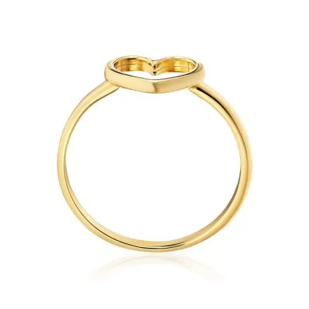 Złoty pierścionek serce r.12,5 • Złoto 333