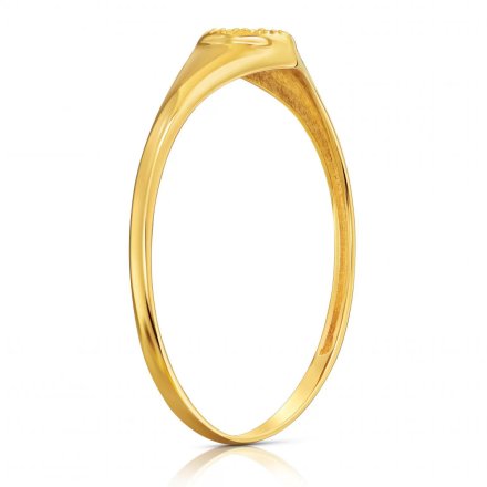 Złoty pierścionek serce w szynie z kryształami r.14 • Złoto 333