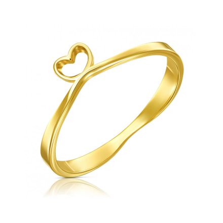 Złoty pierścionek delikatne serce r.17 • Złoto 333