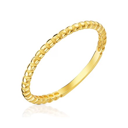 Złoty pierścionek obrączka delikatna żłobiona r.15 • Złoto 333