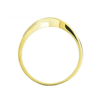 Złoty pierścionek przeplatany z cyrkoniami r.15 • Złoto 333