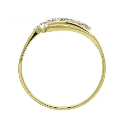 Złoty pierścionek ozdobna fala z cyrkoniami r.12 • Złoto 333