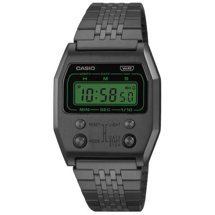 Czarny zegarek Casio Vintage w stylu Retro na bransolecie  A1100B-1EF
