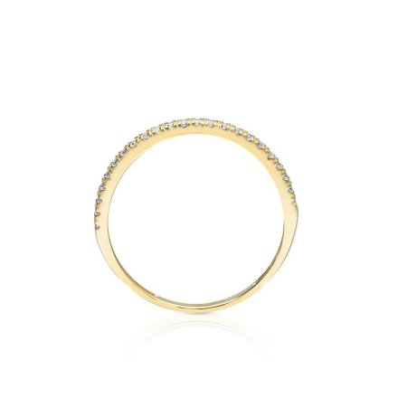 Złoty pierścionek wąska obrączka cyrkoniami r.13,5 • Złoto 585
