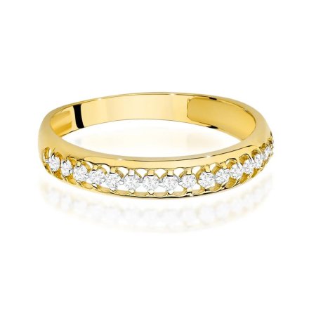 Złoty pierścionek ażurowa obrączka z cyrkoniami r.10 • Złoto 333