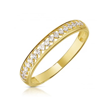Złoty pierścionek ażurowa obrączka z cyrkoniami r.11 • Złoto 585