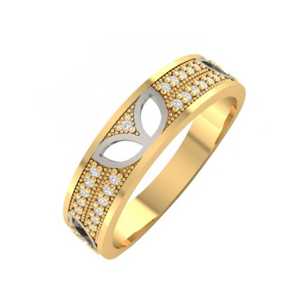 Złoty pierścionek ozdobny wycinane listki r.10 • Złoto 585