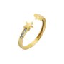 Złoty pierścionek niepełny cyrkonie gwiazdki r.21 • Złoto 585