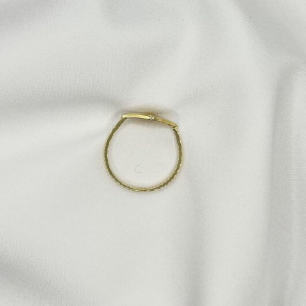 Złoty pierścionek z geometrycznym wzorem romb r.17 • Złoto 585