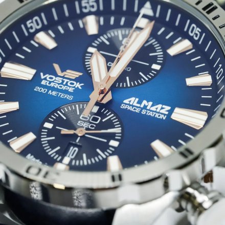 Zegarek Męski Vostok Europe Almaz Chrono Space Station granatowy 6S11-320A675