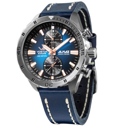 Zegarek Męski Vostok Europe Almaz Chrono Space Station granatowy 6S11-320A675