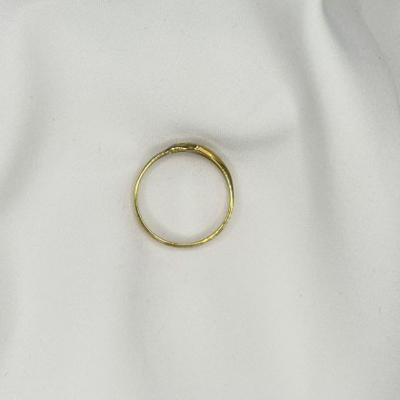 Złoty pierścionek w dwóch odcieniach z cyrkonią r.19 • Złoto 333