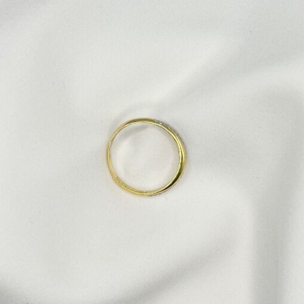 Złoty pierścionek delikatna kryształowa fala r.13 • Złoto 585