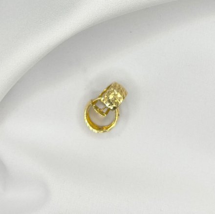 Złote kolczyki diamentowane szerokie kółka małe • Złoto 585 1.67g