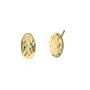 Złote kolczyki owalne listki diamentowane • Złoto 585 1.00 g
