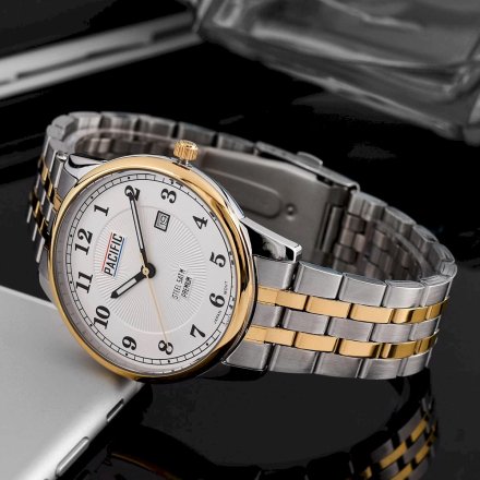 Złoto-srebrny męski zegarek z bransoleta PACIFIC  S1061D-06