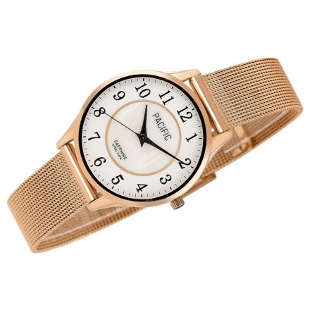 Różowozłoty damski zegarek z bransoleta mesh PACIFIC S6026-07