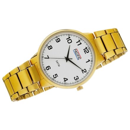 Złoty męski zegarek z bransoleta PACIFIC  X0059-03