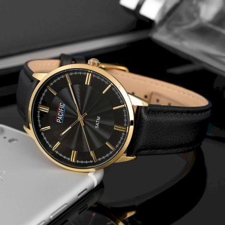 Złoty męski zegarek na pasku PACIFIC  X0060-10