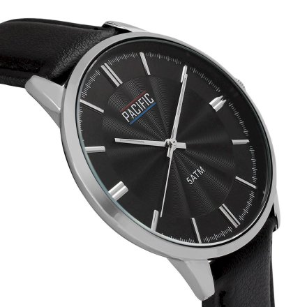 Srebrny męski zegarek na pasku PACIFIC X0060-07