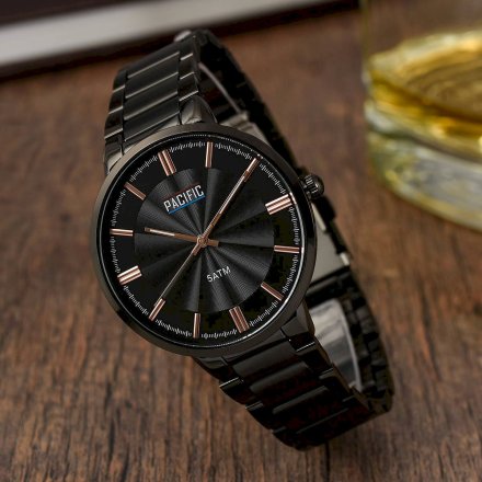 Czarny męski zegarek z bransoleta PACIFIC X0060-06