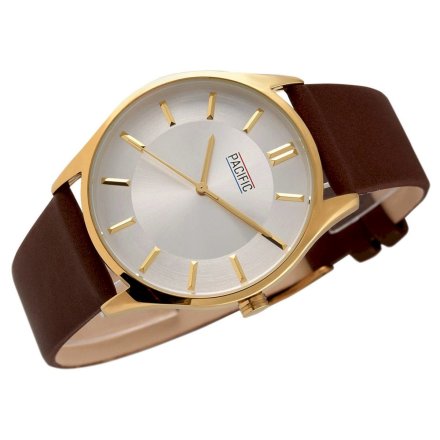 Złoty męski zegarek z paskiem  PACIFIC  X0091-09