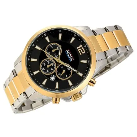 Złoto-srebrny męski zegarek z bransoleta PACIFIC  X0094-04