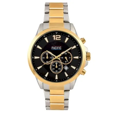 Złoto-srebrny męski zegarek z bransoleta PACIFIC  X0094-04