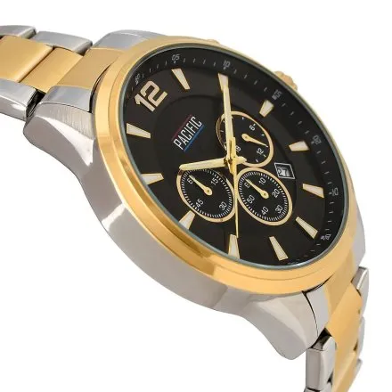 Złoto-srebrny męski zegarek z bransoleta PACIFIC  X0094-04