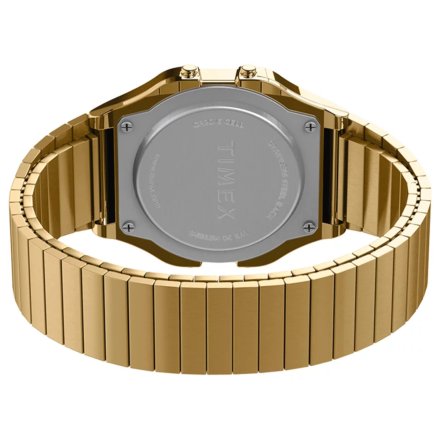 Złoty zegarek Timex na rozciąganej bransolecie Retro T80 TW2R79000
