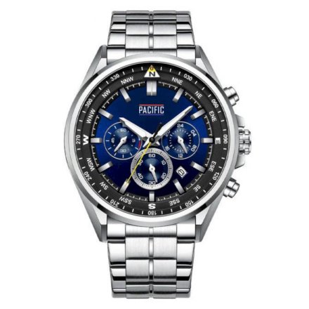 Srebrny męski zegarek z bransoleta PACIFIC X0096-02