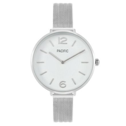 Srebrny damski zegarek z bransoletą mesh PACIFIC X6168-01