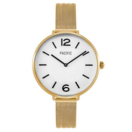 Złoty damski zegarek z bransoletką mesh PACIFIC X6168-03