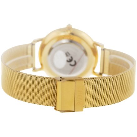 Złoty damski zegarek z kwiatami i kryształkami PACIFIC X6182-05