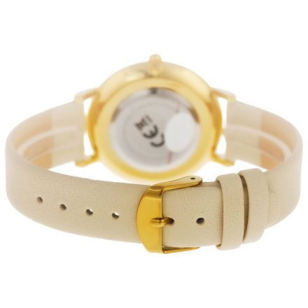 Złoty damski zegarek z kwiatami i kryształkami na pasku PACIFIC X6182-09