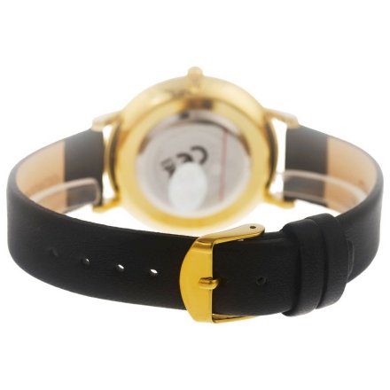 Złoty damski zegarek z kwiatami i kryształkami na pasku PACIFIC X6182-10