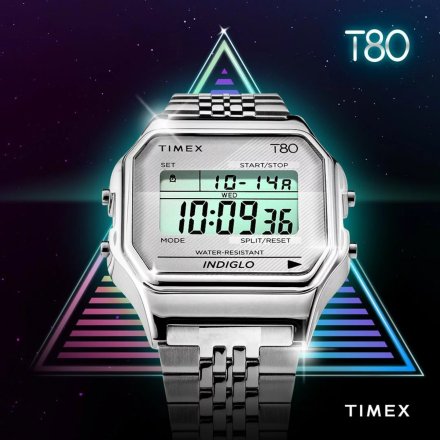 Srebrny zegarek Timex na bransolecie Vintage Retro T80 TW2R79300