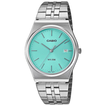 Srebrny zegarek Casio Classic z tarczą Tiffany Blue MTP-B145D-2A1VEF